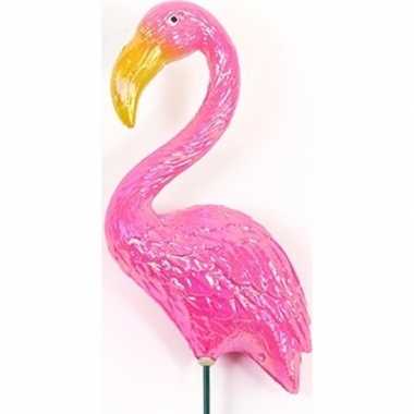 Dierenbeeld flamingo vogel 60 cm tuinbeeld steker